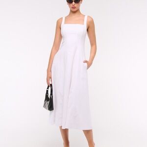Abercrombie and Fitch Mila Stretch Linen Blend White dress size large